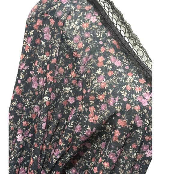 Vintage Blouse Women's Plus 1x Floral‎ Mesh Sheer Babydoll Boho Feminine 90s Y2K - Picture 11 of 11